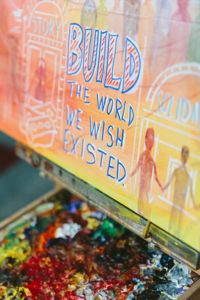 Kevin King's live painting during the gathering events